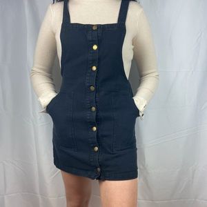 Black jean overall dress
